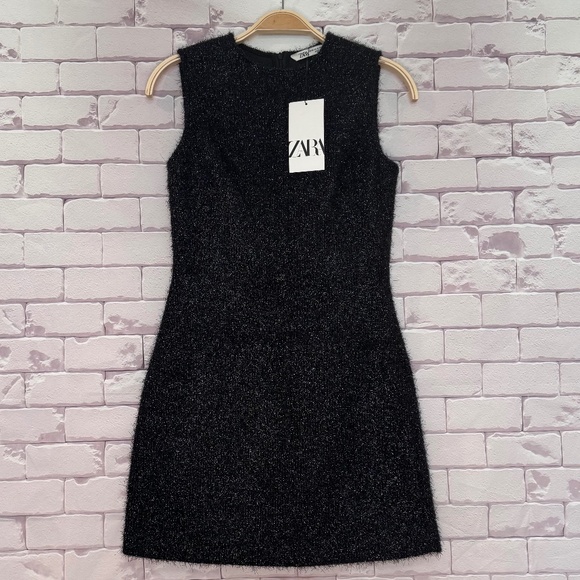 Zara Dresses & Skirts - Zara Black Sparkle Sleeveless Dress XS NWT